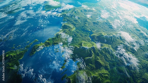 Photo of planet  Earth from space. Concept for the Earth Day holiday or truism. photo