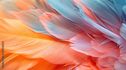 Abstract background of colorful feathers