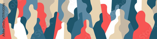 Group of modern people abstract vector illustration ,  social issues modern generation multicolored background
