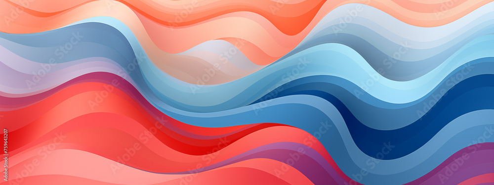 Colorful Abstract Wavy Background in Blue and Red Colorful Abstract Wavy Background in Blue and Red