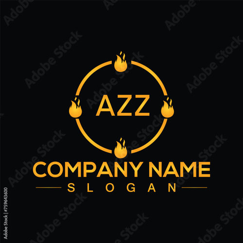 Abstract letter AZZ logo design template for company photo