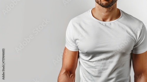 Confident muscular man in white shirt with arms crossed