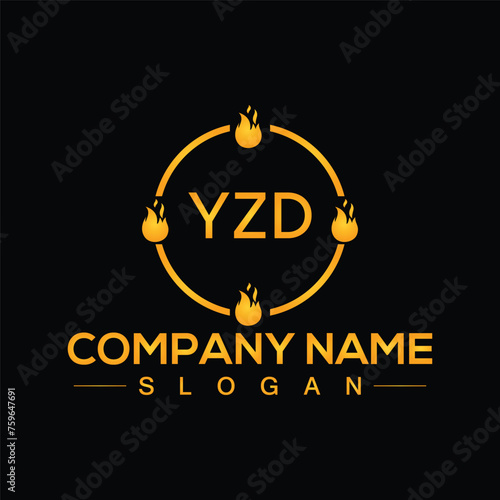 YZD alphabet letter logo design with creative square shape