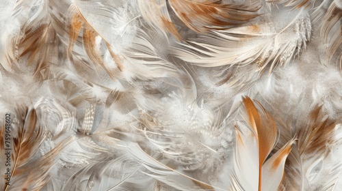 Abstract wallpaper composed of close-up views of feathers
