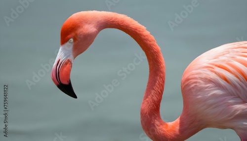 A Flamingo With Its Neck Curved In An S Shape