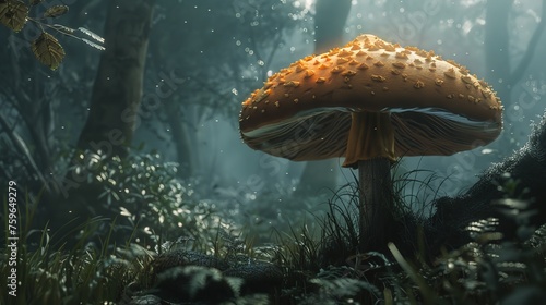Fantasy mushroom in deep forest