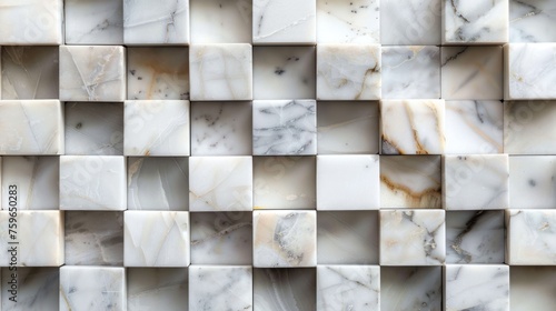 Marble cubes arranged on a seamless background