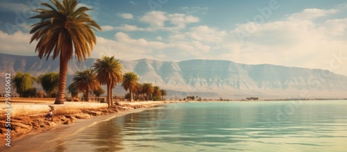 palm trees in the beautiful waters of the arabian sea