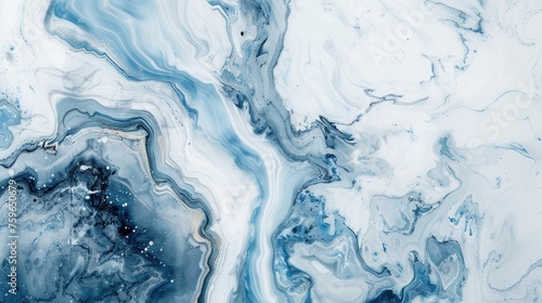 Embrace the timeless beauty of marble with this white and blue abstract wallpaper