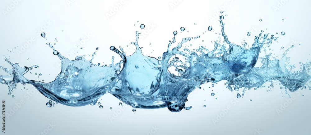 Obraz premium water splash isolated on blue background
