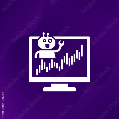 trading bot icon, automated trading vector
