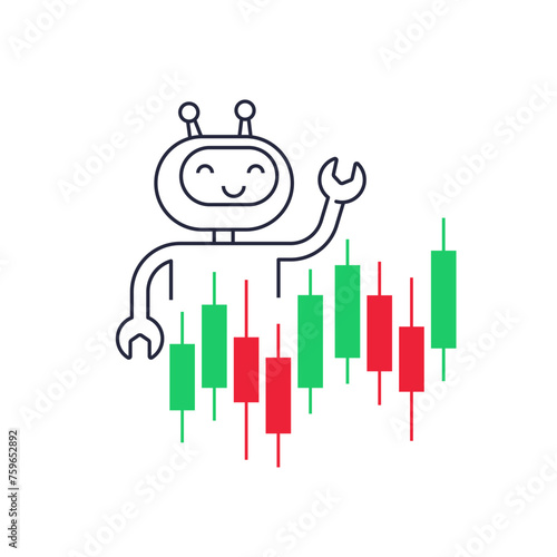 trading bot icon, AI for market data analysis