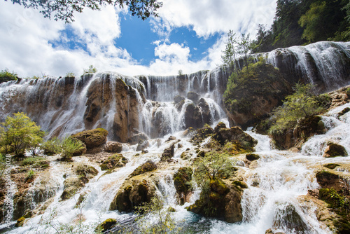 Pearl Beach Waterfall in Jiuzhaigou  Sichuan  China