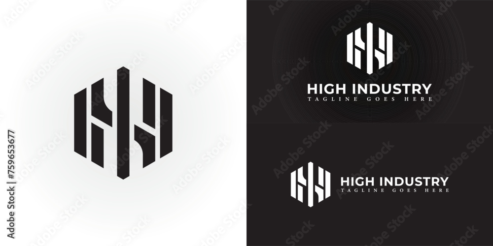 Abstract letter HI or IH logo design vector template in black color isolated on multiple backgrounds. Letter HI or IH in black color applied for design and printing company logo design inspiration Abstract letter HI or IH logo design vector template in black color isolated on multiple backgrounds. Letter HI or IH in black color applied for design and printing company logo design inspiration