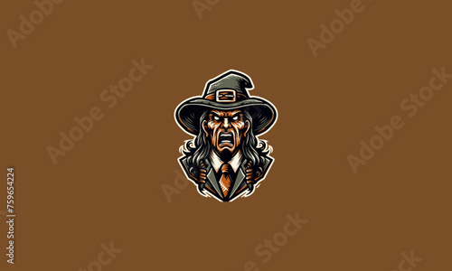 witch angry vector illustration flat design