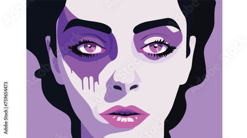 Character illustration using purple eye shadow
