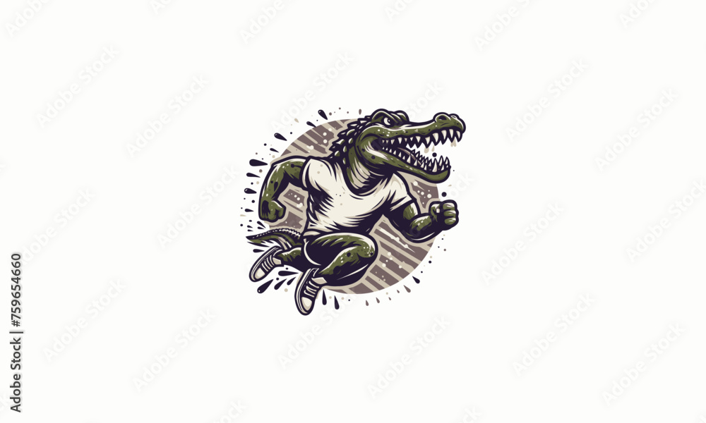 crocodile running angry vector mascot design crocodile running angry vector mascot design