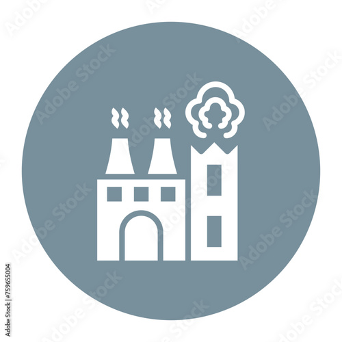 Factory icon vector image. Can be used for Industry.