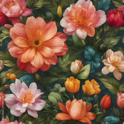 Floral and botanic wallpaper and background