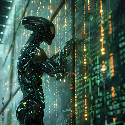 Humanoid Binary Machine Learning Concept generative ai