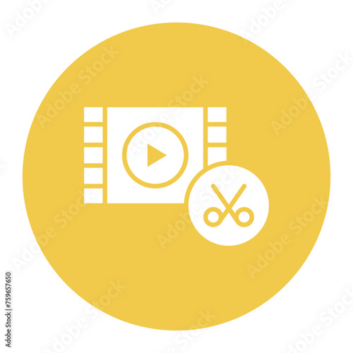 Video Editor icon vector image. Can be used for Journalism.