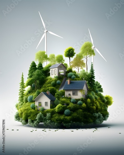 Renewable and Sustainable Energy Concept, Environmental Protection, Green Energy.