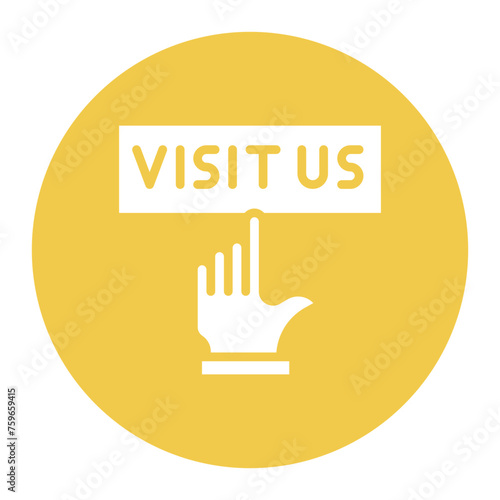 Visit Us icon vector image. Can be used for Contact Us.