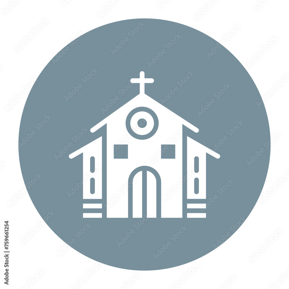 Church icon vector image. Can be used for Festa Junina.