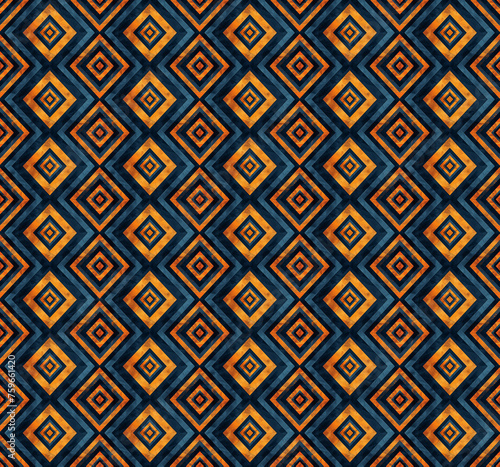 Colorful Art Deco seamless repeating pattern. 