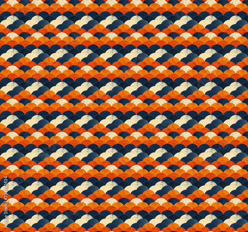 Colorful Art Deco seamless repeating pattern. 