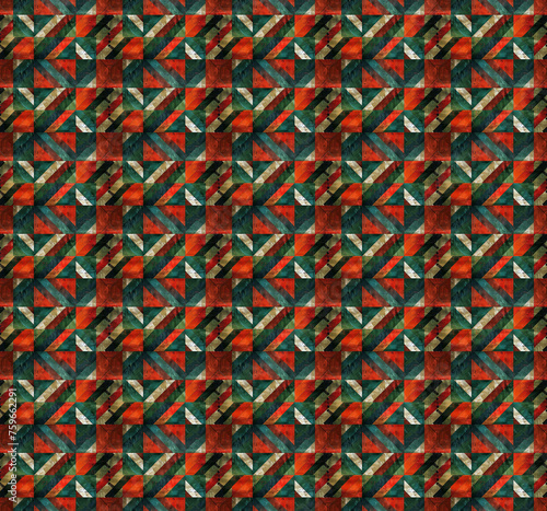 Colorful Art Deco seamless repeating pattern. 