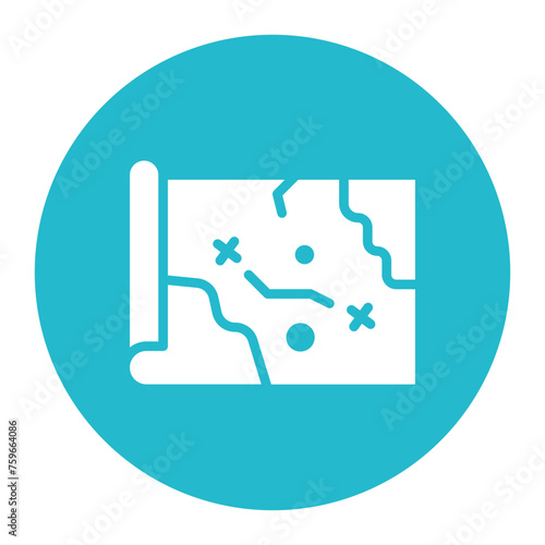 Treasure Map icon vector image. Can be used for Ocean.