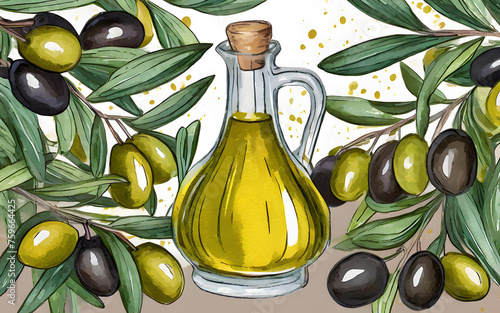 olive oil and olives