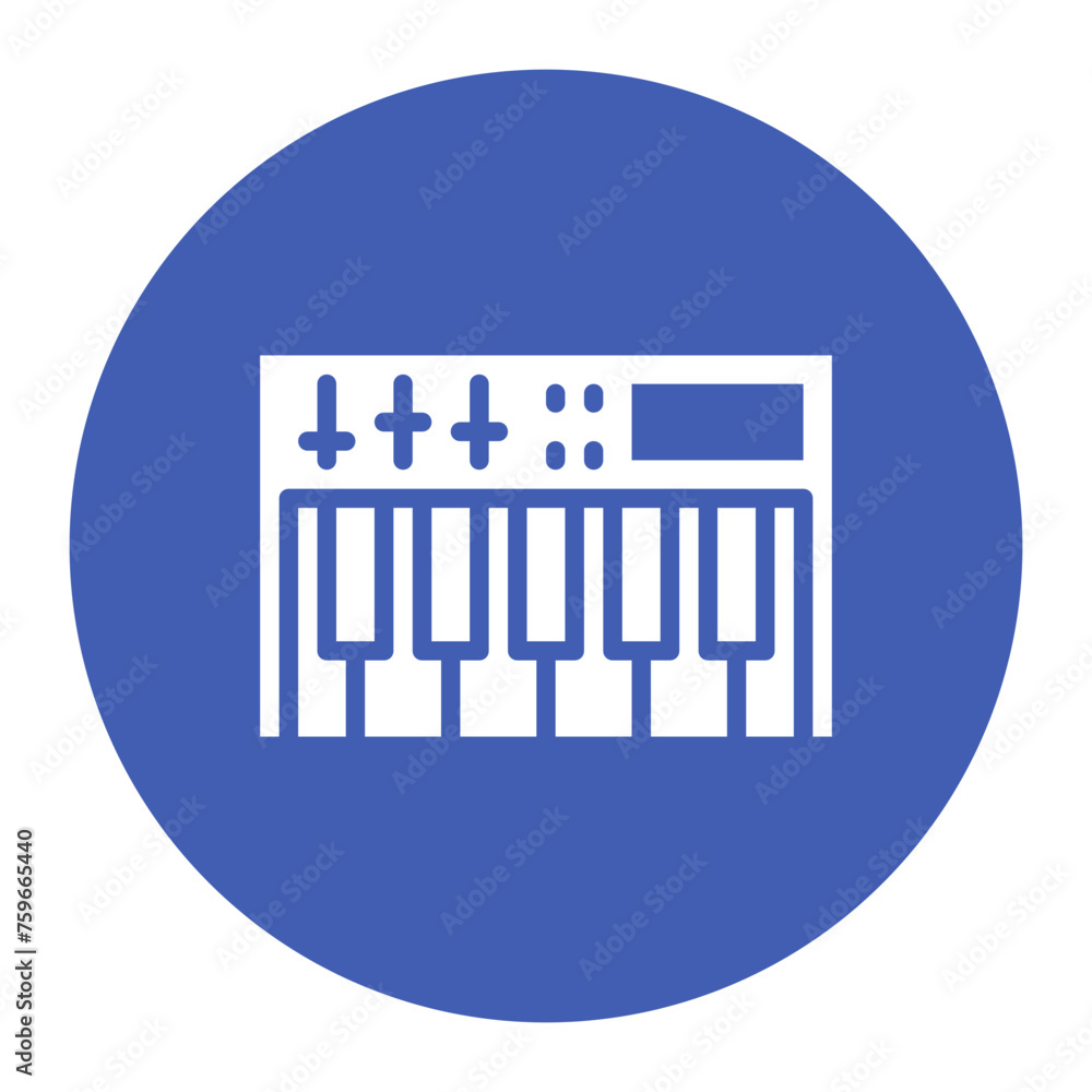 Synthesizer icon vector image. Can be used for Instrument.