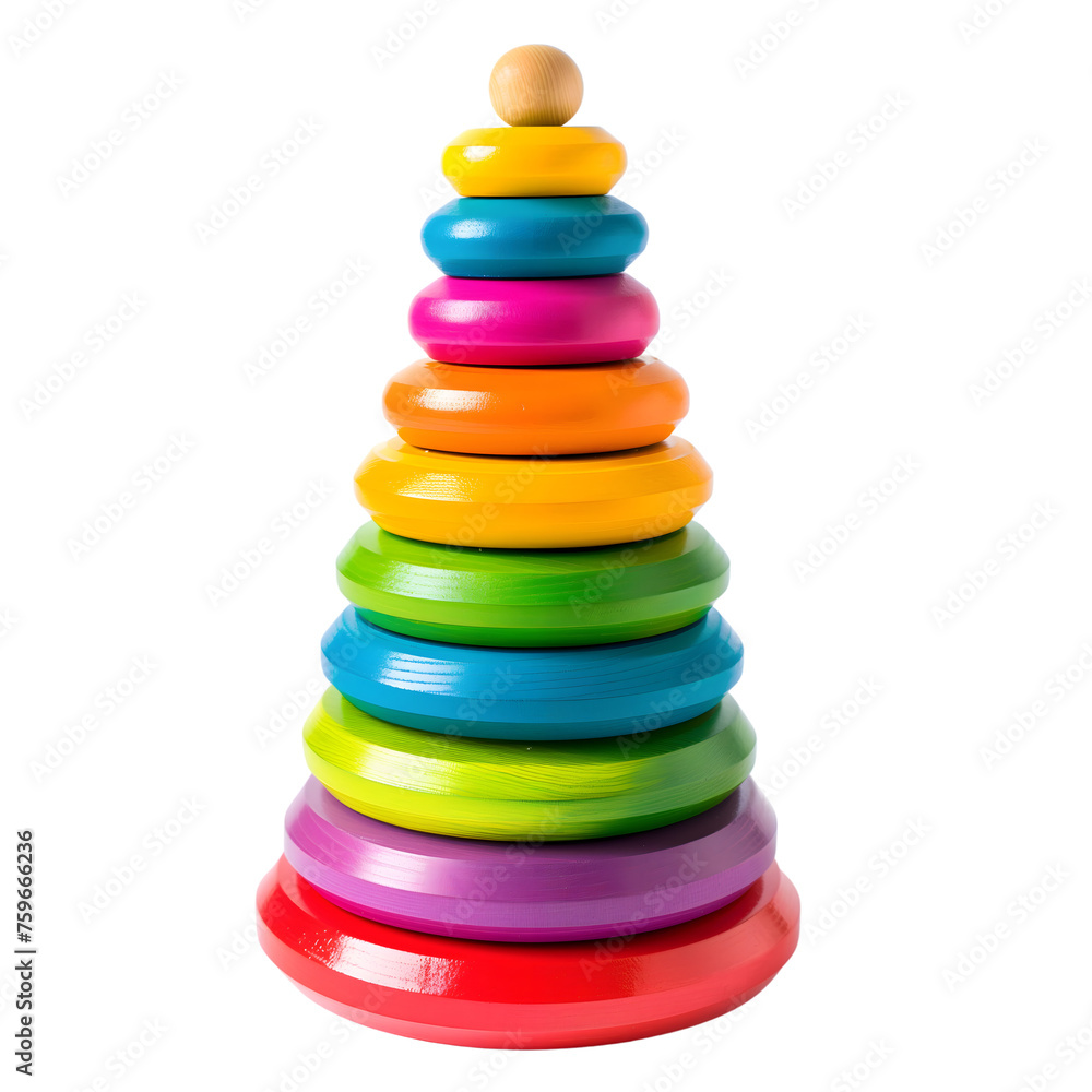 pyramid circle toy isolated on transparent background Generative Ai pyramid circle toy isolated on transparent background Generative Ai