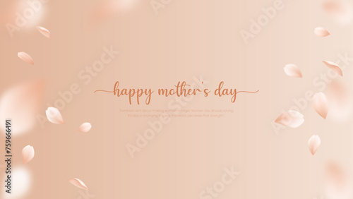 Happy women;s day Orange patels flying on orange background. Vector symbols of love for Happy Women's, Mother's, birthday greeting card design. vector illustration.