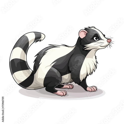 Cartoon skunk. Vector clip art illustration 