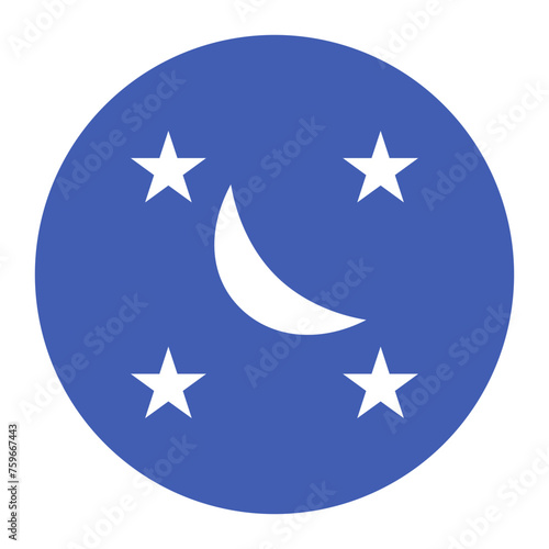 Moon and Stars icon vector image. Can be used for Baby Shower.