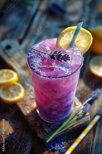 Lavender lemonade on background