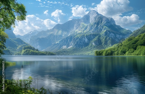 a lake in the middle of the Alps