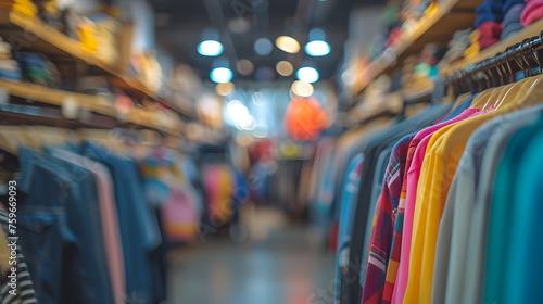 Wallpaper Mural Abstract blur background of charity shop or thrift store, which sell second hand, used clothing, accessories, books and household goods Torontodigital.ca