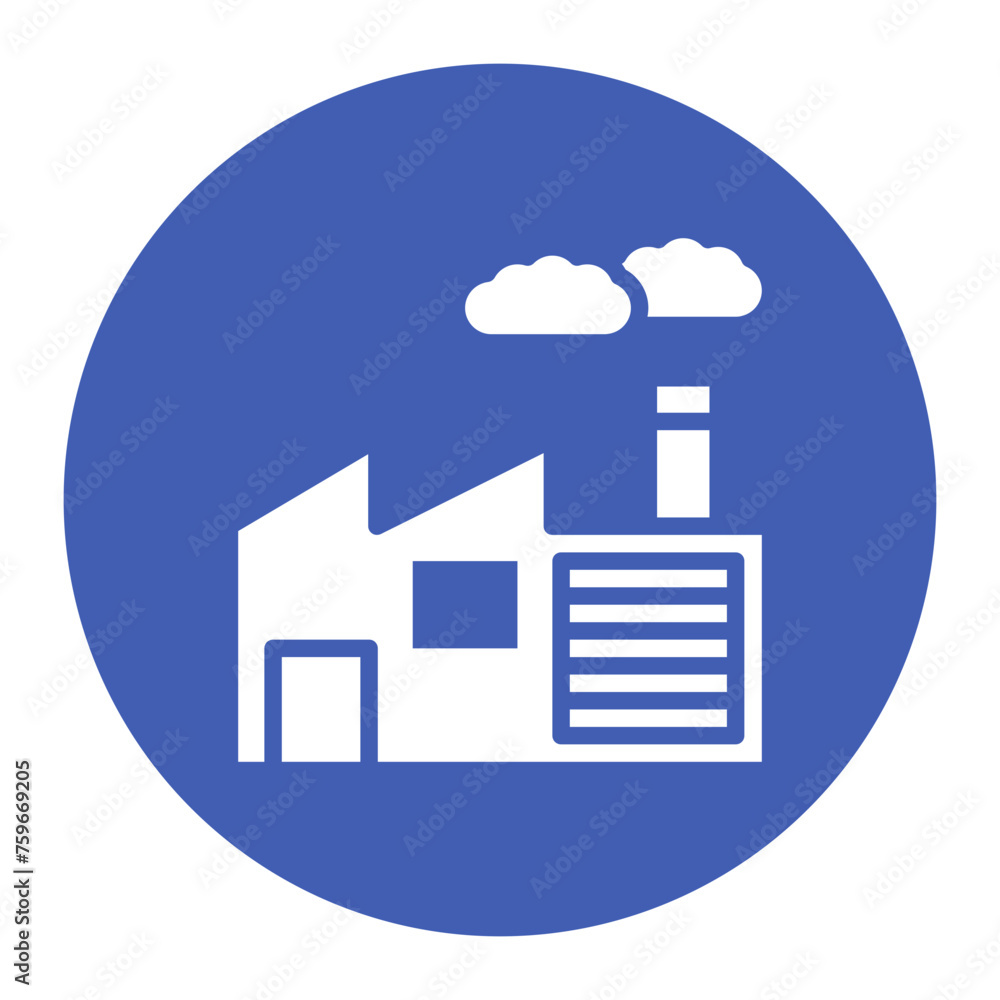 Factory icon vector image. Can be used for Mettalurgy.