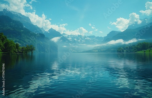 a lake in the middle of the Alps