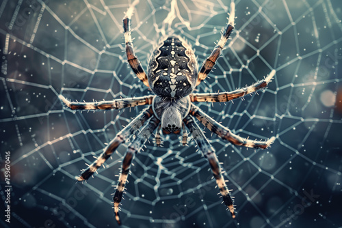 Ornate spider in a delicate web