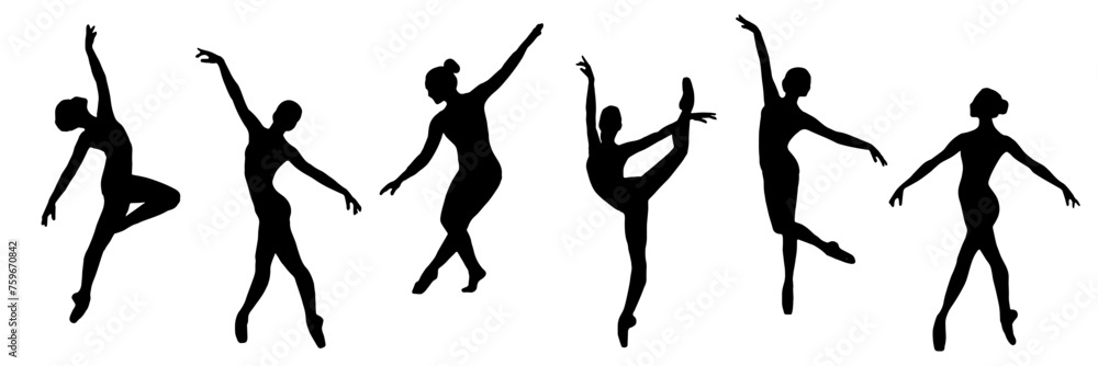 silhouette of a set ballerina silhouette of a set ballerina