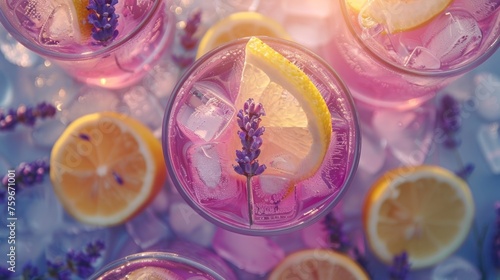 Lavender lemonade on background