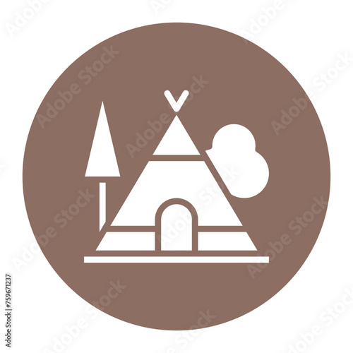 Campsite icon vector image. Can be used for Trekking.