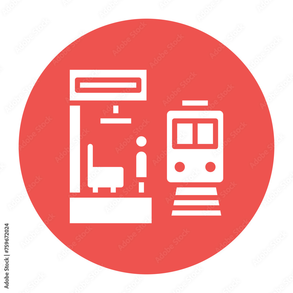 Train Platform icon vector image. Can be used for Railway. Train Platform icon vector image. Can be used for Railway.