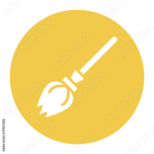 Magic Broom icon vector image. Can be used for Fairytale. photo