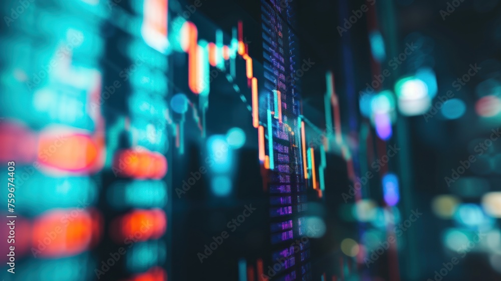 investment chart analysis. finances, on a computer screen investment chart analysis. finances, on a computer screen